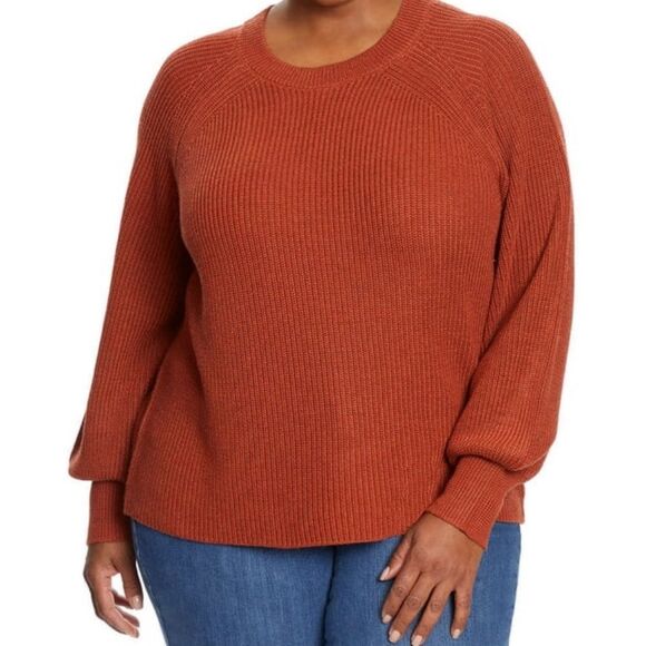 Jessica Simpson Sweaters - Jessica Simpson Burnt Orange Crew Neck Knit Long Sleeve Sweater Size XXL